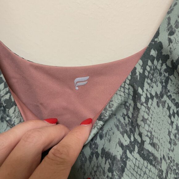 Fabletics Womens S/M Harlyn Midi Medium Impact Sports Bra Snake/pink Canyon - Picture 5 of 8